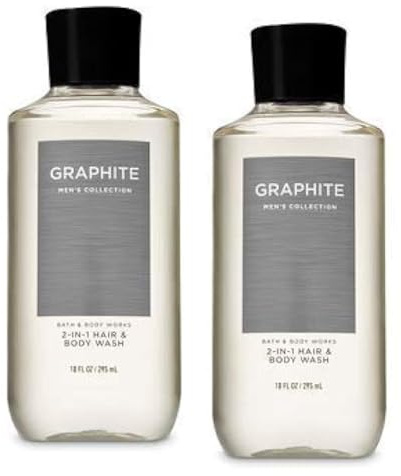 Bath and Body Works For Men 3-in-1 Hair, Face & Body Wash - Value Pack lot of 2 - Full Size (Graphite)