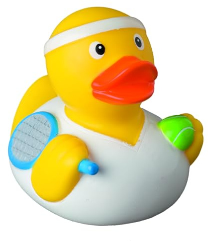 Generic Tennisspieler - Quietscheente - Badeente - ca. 8 cm gross, Beige, Kunststoff, Freizeit, 1 stück