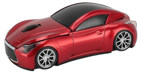 ciciglow Drahtlose Sportwagen-Maus, 1600 DPI Optische Sensormäuse, 2,4-GHz-USB-Empfängermaus mit Geeignet für PC, (Rot)
