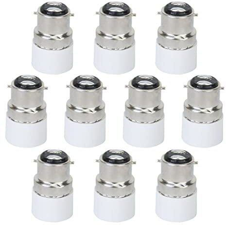 10 Pièces Adaptateur D'ampoule B22 à E14 LED Vis Ampoule Lampe Adaptateur Support Convertisseur Connecteur B22 à E14 Adaptateur De Lumière Douille Convertisseur De Base B22 à E14 Vis Ampoule Lampe Ada