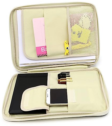 Tofficu Multi-functional Dokumententasche Für Herren Und Damen Tragbar Organizer Für Reisen Und Geschäftsreisen Mit Vielen Fächern Für Dokumente Notizen Und Karten Schwarz