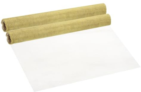 PATIKIL Brass Woven Wire Mesh Screen Roll 30cm x 1 Meter, 2 Roll 20 Mesh Filter Metal Coarse Dense Gauze Mesh for Window Security Vent Cover Filtration Animals Fence, Yellow