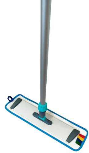 Clim Profesional Mopa Microfibra Wet&Dry 60cm Velcro Mango Aluminio 125cm | Sistema Completo con Bastidor, Uso Seco y Húmedo, Lavable, Alta Absorción