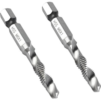 2 StüCk Gewindeschneider M6,Gewindebohrer M6,56mm Länge Bohren Sechskant Schaftbohrer,Spiralschneide Bohrwerkzeug Ersatz,FüR Unlegierte Und Niedriglegierte StäHle Aluminiumplatte,Eisen.