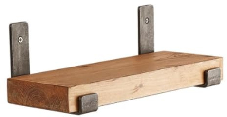 Fox & Grain Rustic Wooden Shelf With Inverted Brackets, 50cm