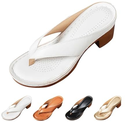 Genérico Sandalias de verano para mujer, de color liso, con tacón grueso, cómodas, con punta cuadrada y tacón abierto, zapatos de cuña cómodos, para uso informal o elegante.