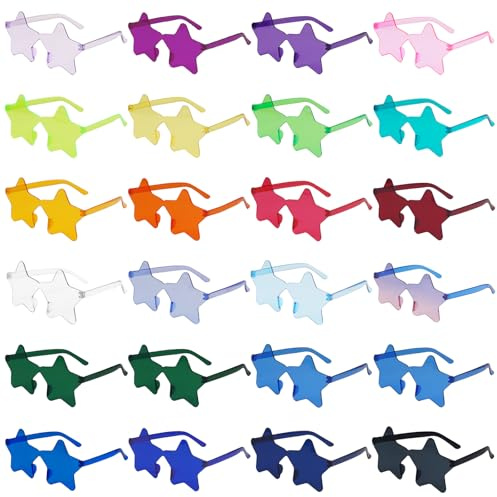 VirtuGro 24pcs Stella Occhiali Festa Compleanno Occhiali Divertenti per Carnevale Matrimonio Adulti e Bambini Festa di Compleanno