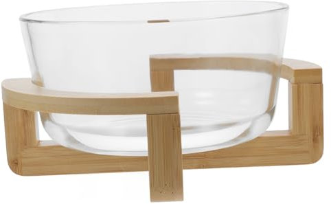 Cabilock Bol Verre Résistant Chaleur avec Base Saladier Multifonction pour Salade Glace Fruits Et Micro-Ondes Bol De Service Polyvalent pour Cuisine Et Restauration