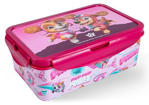 p:os Paw Patrol - Boîte à déjeuner pour enfant avec compartiments - Anti-fuite - Pour la maternelle et l'école - Pour fille - Rose