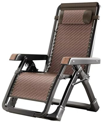 TWSOUL Liegestuhl Klappbar, Relaxsessel Garten, Gartenliege mit Verstellbarer Rückenlehne, Gartenstuhl Klappbar mit Kopfstütze, Camping Sonnenliege, Vielseitiger Liegestuhl (Braun)