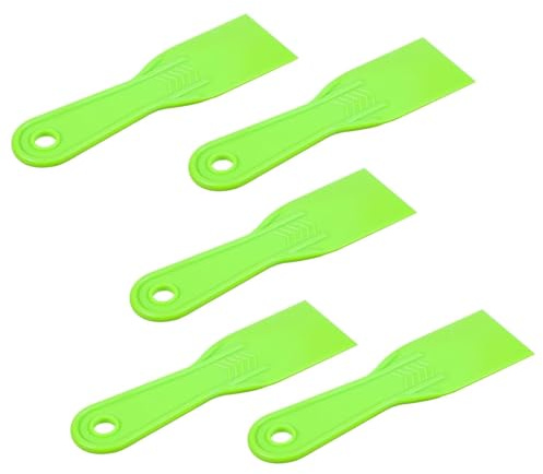 Ausi 5 pezzi di strumento per stucco in plastica, strumento raschietto per vernice flessibile verde da 2 pollici per nastrare, stuccare, rattoppare
