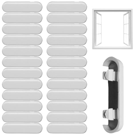 20 PCS White Window Drainage Cover Caps 25mm Weep Hole Covers UPVC Double Glazing Caps Plastic Window Sill Covers Decorative Covers Drainage Hole Cap Replacement for Windows Accessories