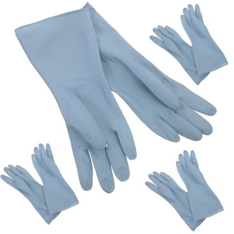 Anneome 4 pairs Rubber Kitchen Gloves Non-slip Dishwashing and Cleaning Gloves for Household Use Food Preparation and Laundry Tasks