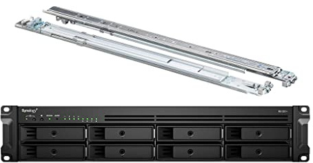 Synology RackStation RS1221+ Rack Mount NAS Server Bundle with Rail Kit, Ryzen CPU, 32GB Memory, 32TB HDD, DSM Operating System, iSCSI Target Ready