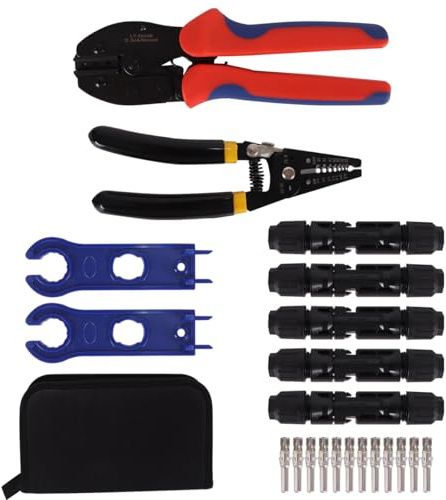 DUZEPA Solar Crimping Tool Kit – Wire Stripper & Cutter + 1 Pair Spanner for 2.5/4.0/6.0 mm² PV Cables
