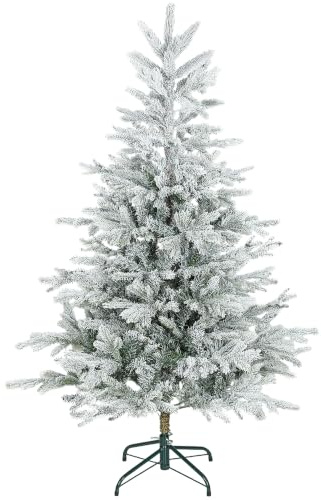 HOMCOM Árbol de Navidad Artificial Ø100x150 cm Árbol de Navidad Nevado | Abeto Artificial con 828 Ramas Articuladas, Base Plegable, Fácil de Montar, Decoración Hogar Oficina Fiestas