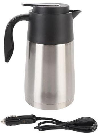 Tyenaza 12V 1300ML voiture bouilloire électrique 304 en acier inoxydable voiture chauffe-eau chaudière Portable pour voyage