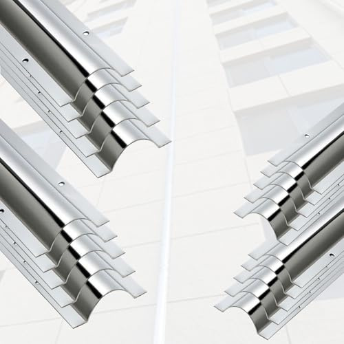 Cables Raceway Concealer, Metal Cable Shield Cord Cover for Garage/Laboratory/Workshop, Half Round Silver Metal Cord Cover, Prevent Wire Trips(20 PCS,Outer Width 1.8IN)