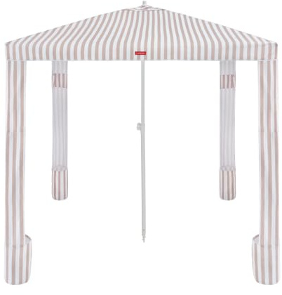 Flamingueo Carpa Playa - Beach Tent - Plegable - Refugio Playa - Parasol Protección Solar UPF 50+ para Jardín, Camping y Piscina - Bolsa Transporte - Fácil Instalación - Poliéster y Aluminio - Beige