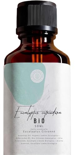 50ml Olio Essenziale Eucalipto Limone BIO (Eucalyptus Citriodora) - 100% Puro, Naturale e Biologico per Diffusore, Aromaterapia, DIY, Candele