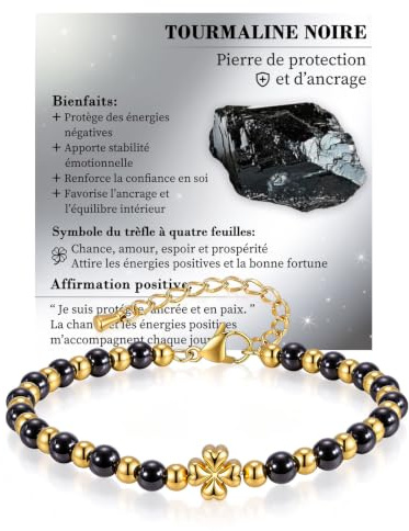 Gamtic Bracelet Perles pour Femme Cadeau- Bracelet en Pierres Naturelles