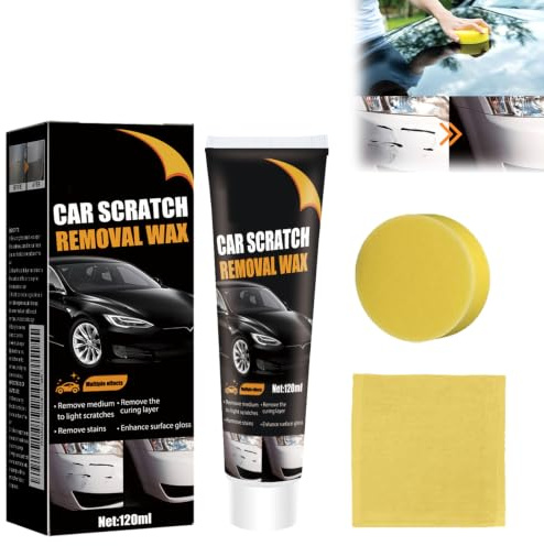 Xivicii Car Paint Scratch Remover, Car Scratch Repair Paste, Remove Minor Scratches and Restore Surface Shine, with Sponge and Wipe (120 ml)