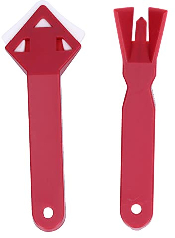 Marhynchus Juego de Raspadores de Silicona para Ventanas, Raspador de Vidrio ABS y Silicona, 2 Herramientas de Eliminación de Calafateo Rojo para Ventanas de Cocina, Baño, Limpieza de Bordes