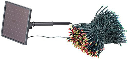 Lunartec Lichterkette bunt: 4-farbige Solar-LED-Lichterkette mit 500 LEDs und Timer, IP44, 50 m (Solar Weihnachtsbeleuchtung, Solarlichterkette bunt, Weihnachtsbaumkerzen)