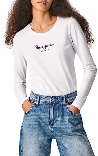Pepe Jeans New Virginia LS, Maglia Donna, Bianco (White 800), L
