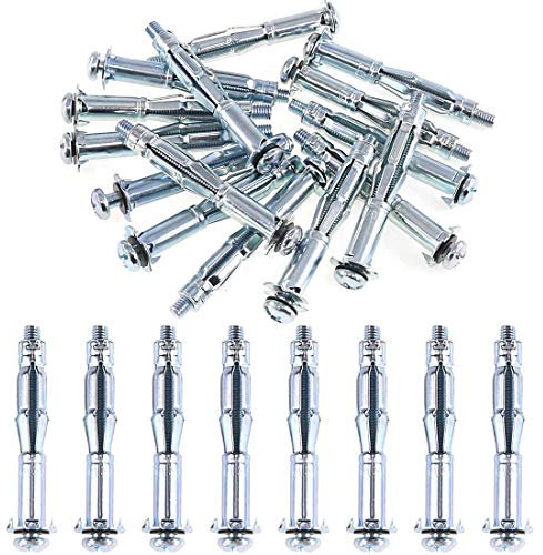 Glarks 30Pcs 6x65MM Heavy Duty Zinc Plated Steel Molly Bolt Hollow Drive Wall Anchor Screws Set for Drywall, Plaster and Tile (M6x65)