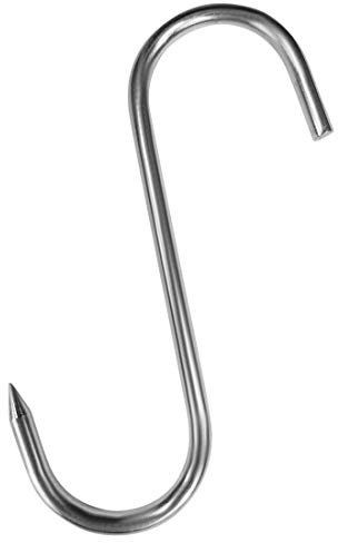 Wandero 10 ganci per carne in acciaio inox di alta qualità, 120 mm, antiruggine, da appendere, con punta affilata, adatti per macellerie, carni