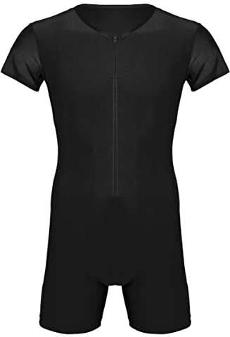 CHICTRY Herren Bodysuit Einteiler Unterwäsche Kurzarm Wrestling Singlet | Stretch Body Unterhemd Boxershorts Retroshorts Mit Bein Fitness Sportwear