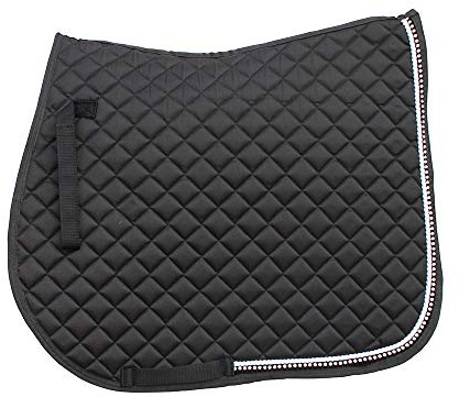 Rhinegold Elite Diamante Trim Saddle Cloth, Pony, Black