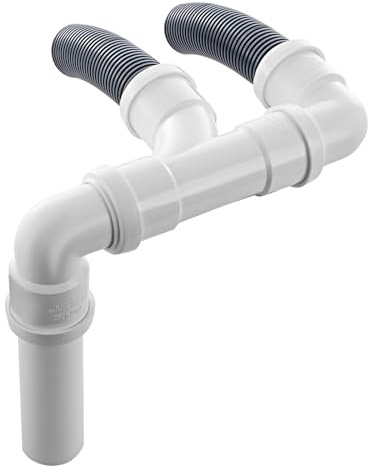 BITS4REASONS New Model Caravan (Twin) Waste Water Outlet Pipe System Adaptor with FLOPLAST Home Plumbing Grade Fittings CE Standard Tested to EN 1451. Fits Most Standard Caravans.