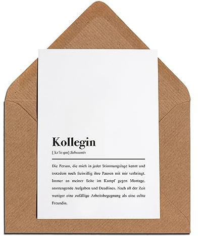 Kollegin: Karte mit Umschlag – Kollegin Definition