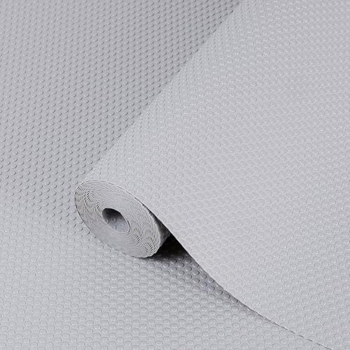 Hersvin Schubladenmatte (Übergröße) 60cmx500cm Schrankpapier Schubladeneinlage Eva Wasserfest Nicht Klebende Unterlage Teppich für Küchenschränke (Hellgrau/Punkt)