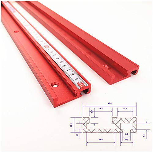 Laecabv 45 typ 400 mm T-Track T-Slot Mitre Track, aluminiumlegering T Track Miter Track Jigg fixtur spår för bordssåg routerbord träbearbetningsverktyg