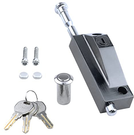 MY MIRONEY Black Sliding Door Lock for Window Glass Patio Doors Auxiliary Security Lock(Uses Yale Lock Keyway)