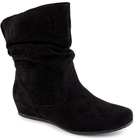 XAPPEAL Carney - Women's Slip On Casual Slouch Short Ankle Boot Black, Size 11 Medium Width