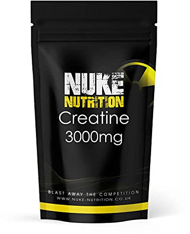 Nuke Nutrition Creatine Tablets 3000mg - 120 Tablets - Pure Creatine Monohydrate Supplements Boost Muscle Mass, Bulk & Strength - Excellent Pre Workout for Men & Women - Boost Energy & Performance