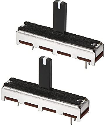 sourcing map 2Stk Fader Variabler Widerstände Mischer Ein Kanal Potentiometer mit Knöpfen 35mm Gerade Rutsche B50K Ohm