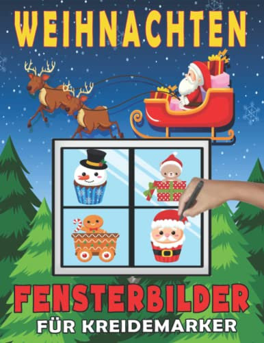 Weihnachten Fensterbilder für Kreidemarker: Window Color Vorlagen für Kinder | Fensterdeko für kinderzimmer, kindergarten mit Weihnachtliche, Advent und Winter Motive