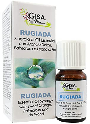 Gisa Wellness - Rugiada - Sinergia Rilassante - Con Oli Essenziali 100% Puri e Naturali di Arancio Dolce - 10ml - Diffusione per Aromaterapia - Made in Italy
