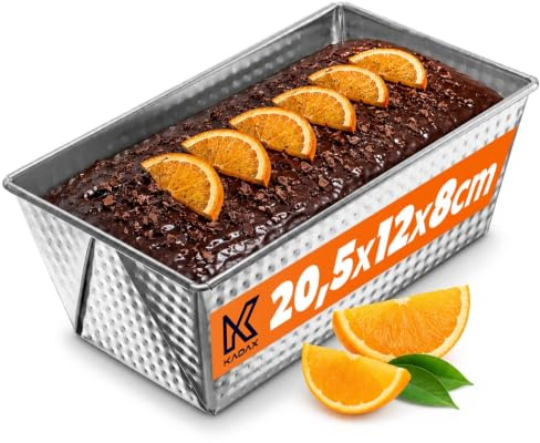 KADAX Tårtform rektangulär plåtform med non-stick beläggning, brödform, fyrkantig kakform (20,5 x 12 cm, silver)