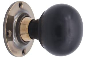 Infinity Decor Türknauf aus 100 % reinem Ebenholz, Türknauf im Retro-Stil, Vintage-Stil, Landhausstil, 2 Designs (Ebony Bun)