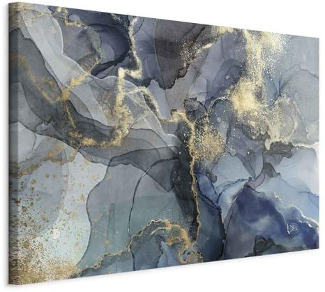 artgeist Acoustic Canvas Wall Art Print Abstract 35x24 in - 1pcs Picture with Acoustic Foam Soand Print Artwork Room Acoustics Soundproofing Marble Paint stains a-A-10155-b-a
