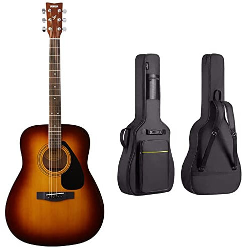 Yamaha F310 TBS Westerngitarre braun sunburst – Hochwertige Dreadnought-Akustikgitarre & Jugendliche – 4/4 Gitarre aus Holz & CAHAYA Gitarrentasche Akustikgitarre Gig Bag Guitar Case
