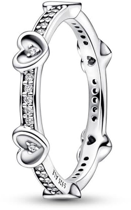 PANDORA Radiant Sparkling Hearts Ring 192496C01-48