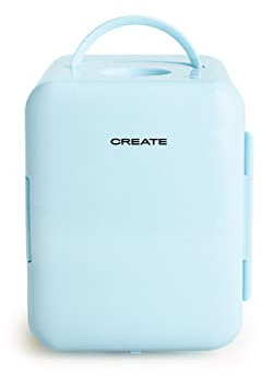 CREATE / FRIDGE MINI BOX - Mini-Kosmetik-Kühlschrank Pastellblau / Retro-Design, Warm- und Kaltfunktion, 4L Fassungsvermögen, leicht zu tragen, 48W