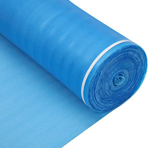 Blue Flooring Underlayment, 3in1 Foam Padding,with Vapor Barrier & Tape, Ideal for Laminate Floors (3mm Thickness, 200 sq.ft Roll)
